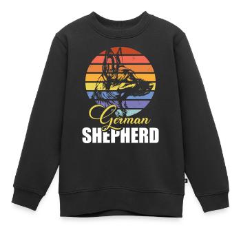 Schäferhund Schutzhund Hundeliebe Diensthund - Kinder Premium Organic Sweatshirt - Schwarz - Vorne - AI Model Kid Female (0cm)
