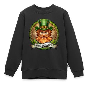 Happy Patricksday - Kinder Premium Organic Sweatshirt - Schwarz - Vorne - AI Model Kid Female (0cm)