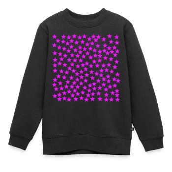 Rosa Sterne Geschenkidee pink - Kinder Premium Organic Sweatshirt - Schwarz - Vorne - AI Model Kid Female (0cm)