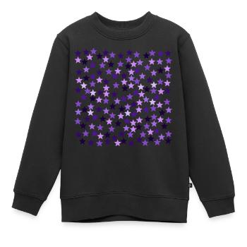 Stars Pink Purple Lavender Violet Gift Idea - Kids Premium Organic Sweatshirt - black - Front - AI Model Kid Female (0cm)
