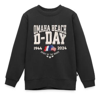 D Day Omaha Beach 2024 - Kinder Premium Organic Sweatshirt - Schwarz - Vorne - AI Model Kid Female (0cm)