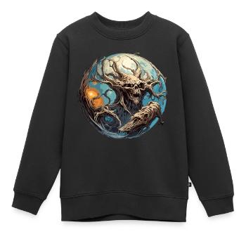 Monstre / Bête / Créature / Cauchemar / Bête - Sweat Premium enfant bio - noir - Devant - AI Model Kid Female (0cm)