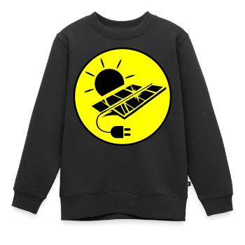 Photovoltaik Anlage Symbol Solar Energie - Kinder Premium Organic Sweatshirt - Schwarz - Vorne - AI Model Kid Female (0cm)