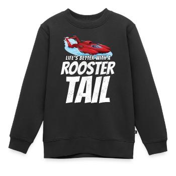Rooster Tail Rumble : Plaisir des courses d’hydroplanes - Sweat Premium enfant bio - noir - Devant - AI Model Kid Female (0cm)