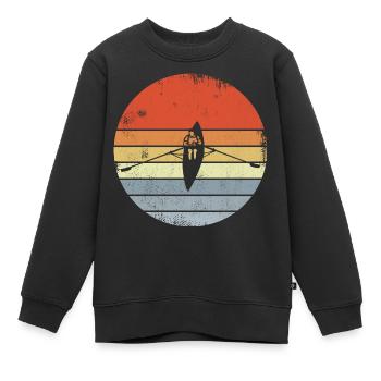 Vintage Ruderboot Zeichnung - Kinder Premium Organic Sweatshirt - Schwarz - Vorne - AI Model Kid Female (0cm)