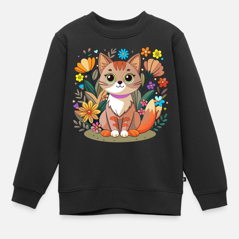 Petit chaton doux - Sweat Premium enfant bio - noir
