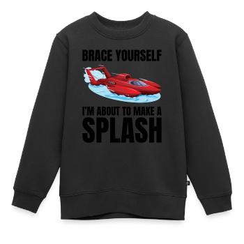 Alerte d’éclaboussure : Course d’hydroplanes Fun Water Sport - Sweat Premium enfant bio - noir - Devant - AI Model Kid Female (0cm)