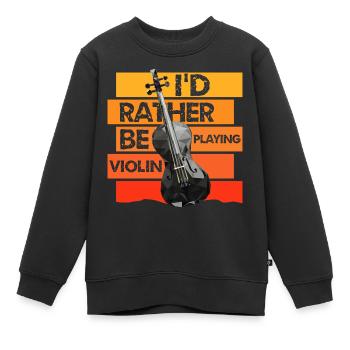 Musik Violinist Geiger - Kinder Premium Organic Sweatshirt - Schwarz - Vorne - AI Model Kid Female (0cm)