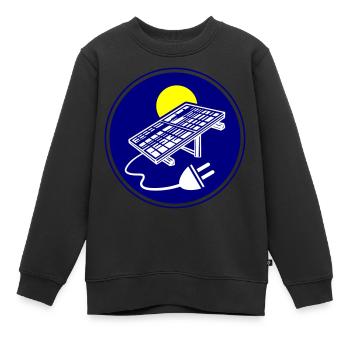 Solar Energie Photovoltaik Anlage Symbol - Kinder Premium Organic Sweatshirt - Schwarz - Vorne - AI Model Kid Female (0cm)
