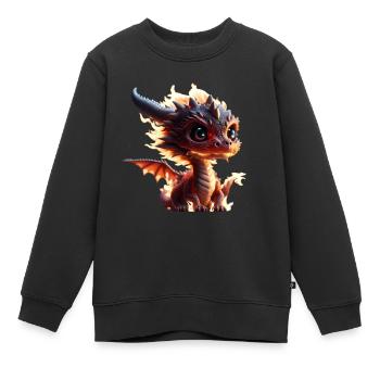 Kleiner süßer Drache - Kinder Premium Organic Sweatshirt - Schwarz - Vorne - AI Model Kid Female (0cm)