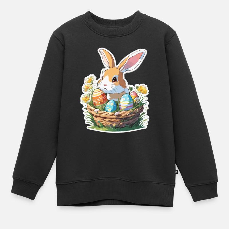 Osterhase / Ostern / Eier / Feiertage / Osterfest - Kinder Premium Organic Sweatshirt - Schwarz