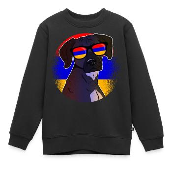 Arménie - Sweat Premium enfant bio - noir - Devant - AI Model Kid Female (0cm)