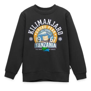 Kilimandscharo Uhuru Gipfel Tansania - Kinder Premium Organic Sweatshirt - Schwarz - Vorne - AI Model Kid Female (0cm)
