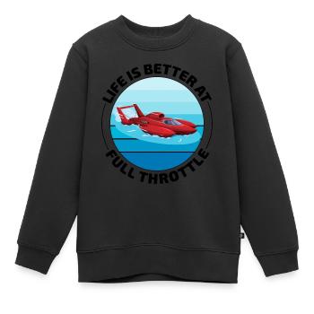 Plaisir à plein régime : les courses d’hydroplanes rient - Sweat Premium enfant bio - noir - Devant - AI Model Kid Female (0cm)