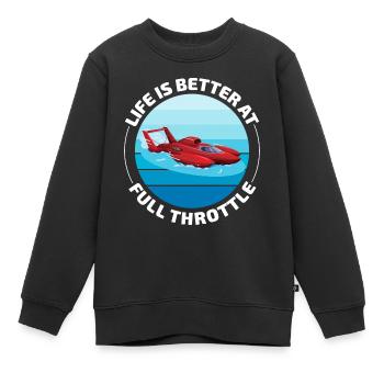 Plaisir à plein régime : les courses d’hydroplanes rient - Sweat Premium enfant bio - noir - Devant - AI Model Kid Female (0cm)