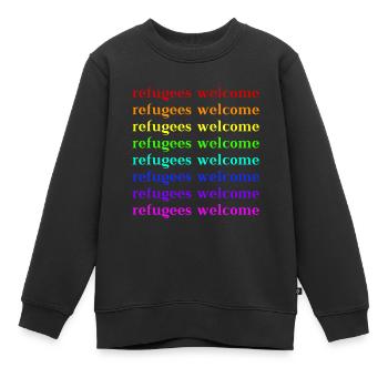 Idée cadeau de bienvenue pour les réfugiés - Sweat Premium enfant bio - noir - Devant - AI Model Kid Female (0cm)