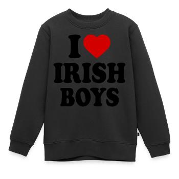 I love irish boys - Kinder Premium Organic Sweatshirt - Schwarz - Vorne - AI Model Kid Female (0cm)