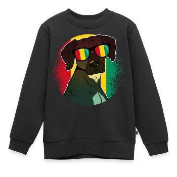 Guinée - Sweat Premium enfant bio - noir - Devant - AI Model Kid Female (0cm)