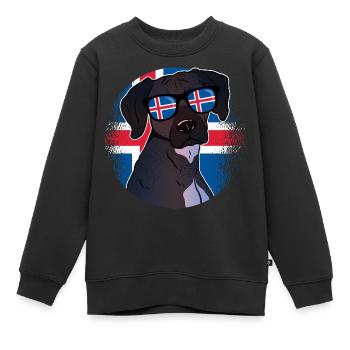 Islande - Sweat Premium enfant bio - noir - Devant - AI Model Kid Female (0cm)