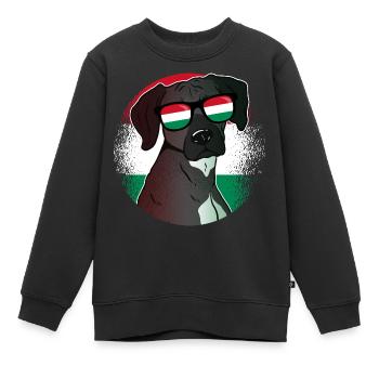 Hongrie - Sweat Premium enfant bio - noir - Devant - AI Model Kid Female (0cm)