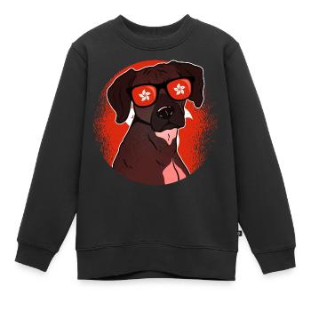 Hong Kong - Sweat Premium enfant bio - noir - Devant - AI Model Kid Female (0cm)