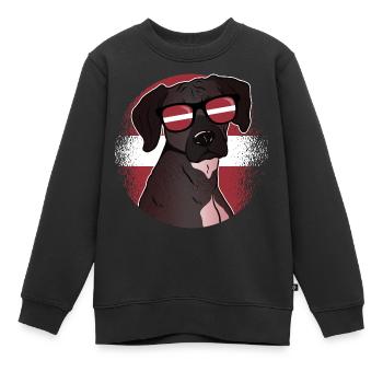 Lettonie - Sweat Premium enfant bio - noir - Devant - AI Model Kid Female (0cm)