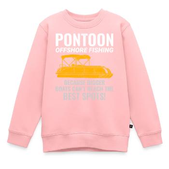 Ponton Bateau Moteur Navigation De Mer Hauturier Pêche Drôle - Sweat Premium enfant bio - rose - Devant - AI Model Kid Female (0cm)