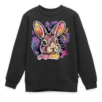 Radiant Rabbit - l’œuvre d’art - Sweat Premium enfant bio - noir - Devant - AI Model Kid Female (0cm)