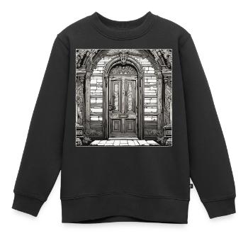 Porte / Entrée / Serrure / Portail / Porte d’entrée / Design - Sweat Premium enfant bio - noir - Devant - AI Model Kid Female (0cm)