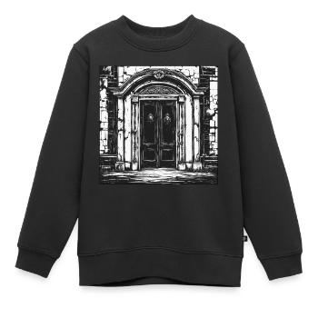 Porte / Entrée / Serrure / Portail / Porte d’entrée / Design - Sweat Premium enfant bio - noir - Devant - AI Model Kid Female (0cm)
