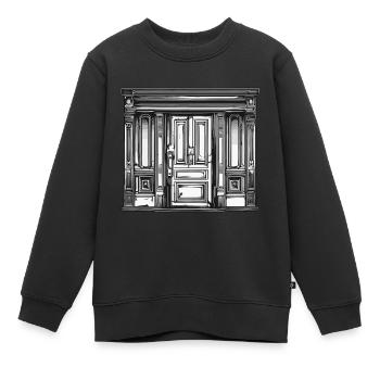 Porte / Entrée / Serrure / Portail / Porte d’entrée / Design - Sweat Premium enfant bio - noir - Devant - AI Model Kid Female (0cm)