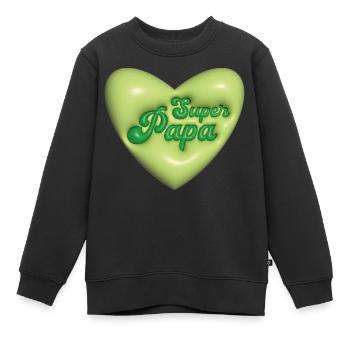Super Papa - Sweat Premium enfant bio - noir - Devant - AI Model Kid Female (0cm)