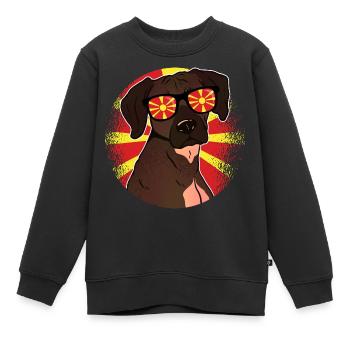 Nordmazedonien - Kinder Premium Organic Sweatshirt - Schwarz - Vorne - AI Model Kid Female (0cm)