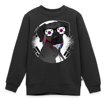 Corée du Sud - Sweat Premium enfant bio - noir - Devant - AI Model Kid Female (0cm)