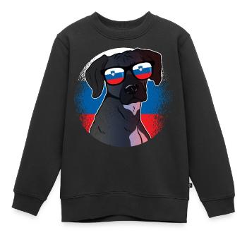 Slovénie - Sweat Premium enfant bio - noir - Devant - AI Model Kid Female (0cm)