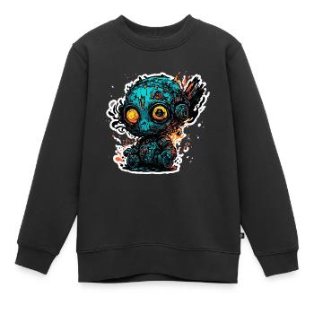 Horror Puppe / Halloween / gruselig / düster - Kinder Premium Organic Sweatshirt - Schwarz - Vorne - AI Model Kid Female (0cm)