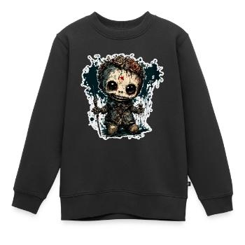 Horror Puppe / Halloween / gruselig / düster - Kinder Premium Organic Sweatshirt - Schwarz - Vorne - AI Model Kid Female (0cm)