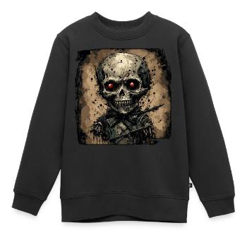 Horror Puppe / Halloween / gruselig / düster - Kinder Premium Organic Sweatshirt - Schwarz - Vorne - AI Model Kid Female (0cm)