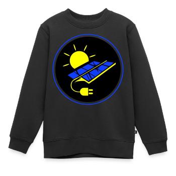 Photovoltaik Anlage Symbol Solar Energie - Kinder Premium Organic Sweatshirt - Schwarz - Vorne - AI Model Kid Female (0cm)