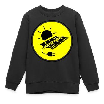 Solar Energie Photovoltaik Anlage Symbol - Kinder Premium Organic Sweatshirt - Schwarz - Vorne - AI Model Kid Female (0cm)