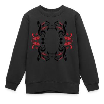 Partitions musicales - Sweat Premium enfant bio - noir - Devant - AI Model Kid Female (0cm)