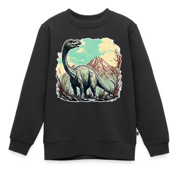 Dinosaurier / Tier / Urzeit / Reptil / Jungs - Kinder Premium Organic Sweatshirt - Schwarz - Vorne - AI Model Kid Female (0cm)
