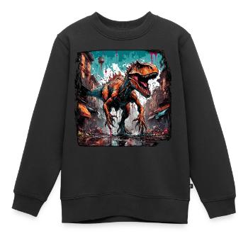 Dinosaurier / Tier / Urzeit / Reptil / Jungs - Kinder Premium Organic Sweatshirt - Schwarz - Vorne - AI Model Kid Female (0cm)