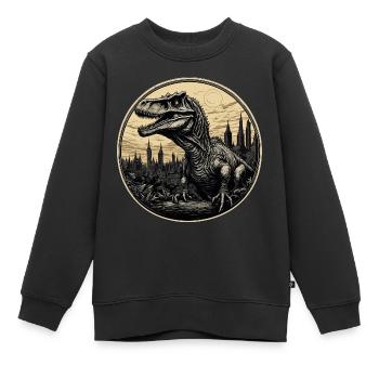Dinosaurier / Tier / Urzeit / Reptil / Jungs - Kinder Premium Organic Sweatshirt - Schwarz - Vorne - AI Model Kid Female (0cm)