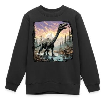 Dinosaurier / Tier / Urzeit / Reptil / Jungs - Kinder Premium Organic Sweatshirt - Schwarz - Vorne - AI Model Kid Female (0cm)