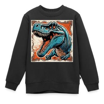 Dinosaurier / Tier / Urzeit / Reptil / Jungs - Kinder Premium Organic Sweatshirt - Schwarz - Vorne - AI Model Kid Female (0cm)