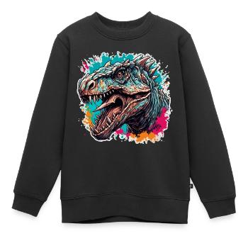 Dinosaurier / Tier / Urzeit / Reptil / Jungs - Kinder Premium Organic Sweatshirt - Schwarz - Vorne - AI Model Kid Female (0cm)
