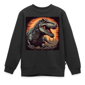 Dinosaurier / Tier / Urzeit / Reptil / Jungs - Kinder Premium Organic Sweatshirt - Schwarz - Vorne - AI Model Kid Female (0cm)