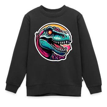 Dinosaurier / Tier / Urzeit / Reptil / Jungs - Kinder Premium Organic Sweatshirt - Schwarz - Vorne - AI Model Kid Female (0cm)
