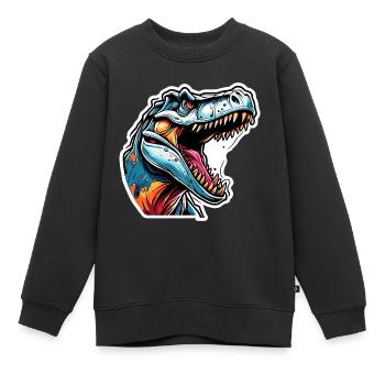 Dinosaurier / Tier / Urzeit / Reptil / Jungs - Kinder Premium Organic Sweatshirt - Schwarz - Vorne - AI Model Kid Female (0cm)